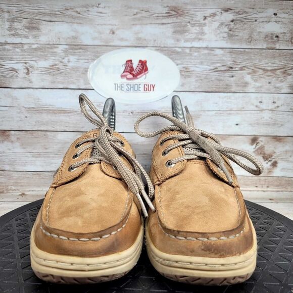 Sperry Top-Sider Kids Size 4.5M Brown Leather Boat Slip On Shoes - Picture 2 of 8